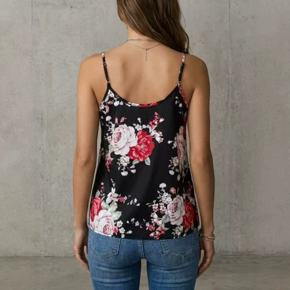 ZARA Summer Print Mesh Patchwork Loose Camisole Resort Style